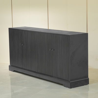 69'' TV Stand with 2 Cabinets for 55-65 Inch TV, Modern TV Console Entertainment Center with Solid Wood Feet, Media Console for Living Room, Bedroom, Black