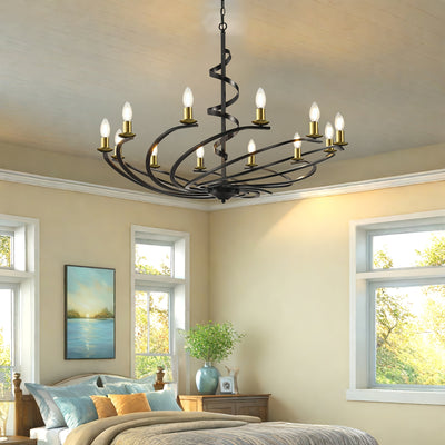 Farmhouse Chandeliers For Dining Room, Industrial Foyer Lighting Fixtures, Modern High Ceiling Hanging Pendant Lights, For Living Room, Bedroom, Kitchen Island, Staircase, Entryway