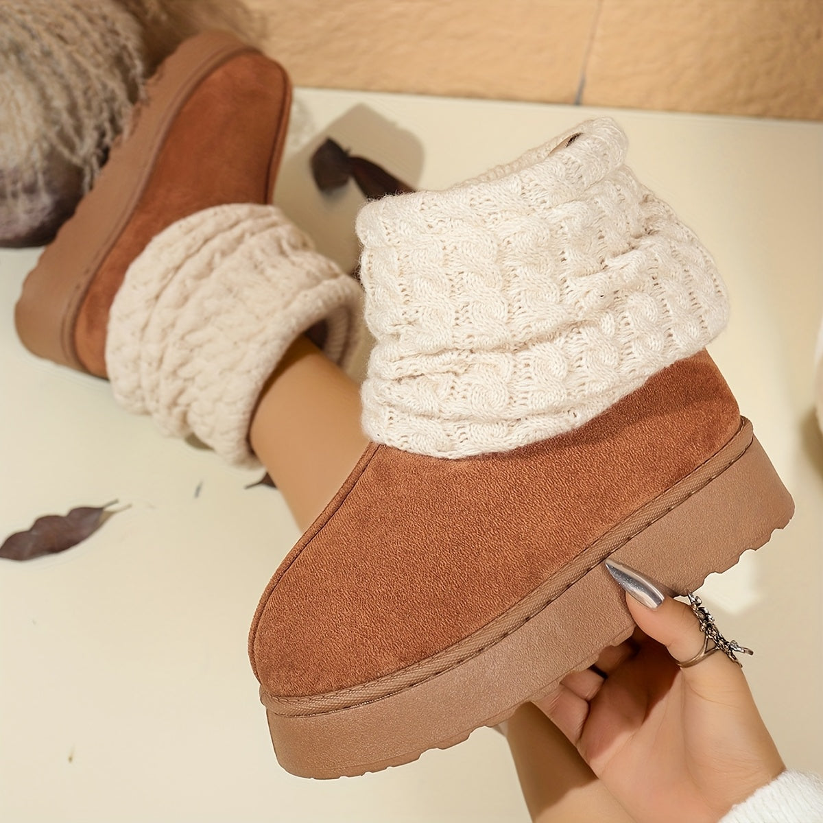 Cozy Slip-On Mid-Calf Boots