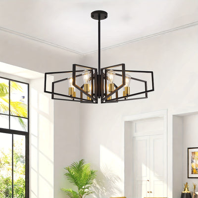 Modern Chandelier, 4Light & 8-Light Farmhouse Dining Room Light Fixture, Modern Industrial Chandelier For Living Room, Bedroom, Foyer, Stairway, Entryway
