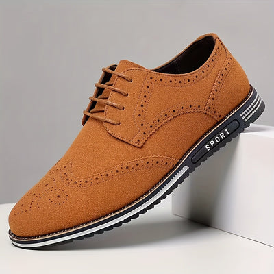 [Versatile Casual Shoes] Versatile Plus Size Men's Casual Shoes | Korean Style, Soft Sole Lace-up Rubber Sole Wedding Everyday Shoes