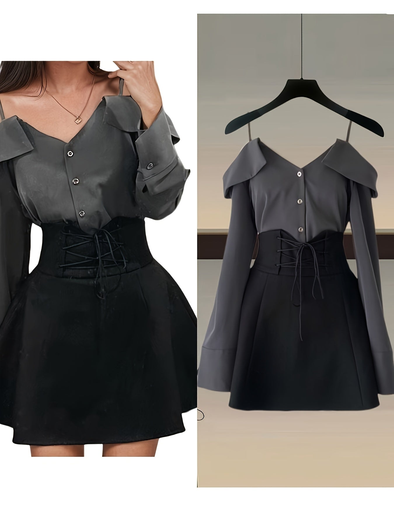 Women Summer Outfits Y2k Streetwear Off The Shoulder Ruffles Patchwork Tops+high Waist Lace Up Bandage A-line Skirts Set for Women Cute Slash Neck Two Pieces Sets Female Clothing