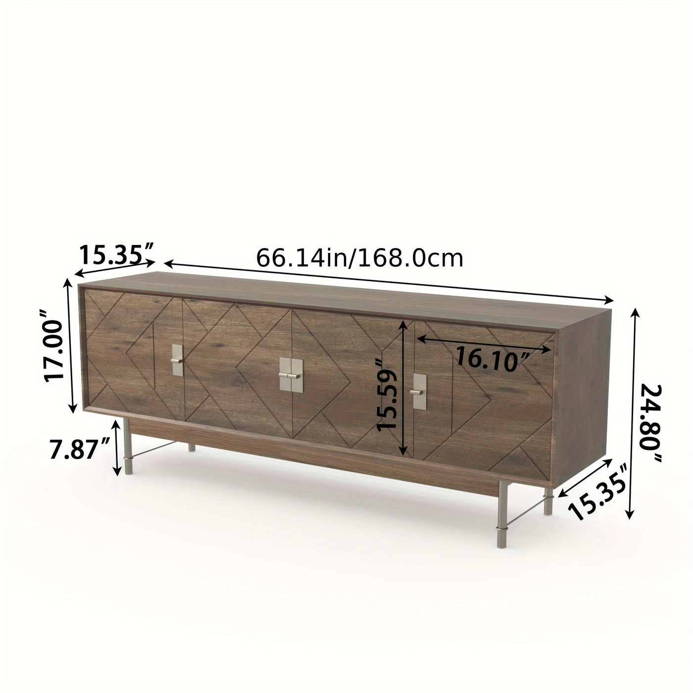 66'' TV Stands For Living Room, Modern Television Stand For 55/60/65 Inch TV, Farmhouse Entertainment Center With Storage