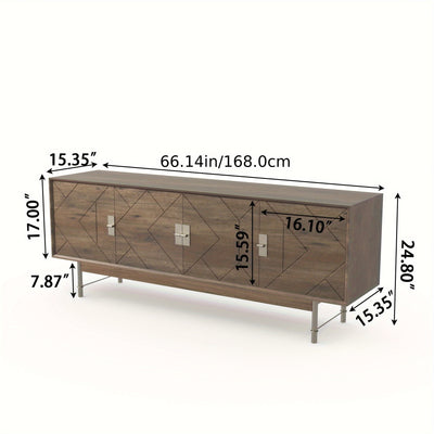 66'' TV Stands For Living Room, Modern Television Stand For 55/60/65 Inch TV, Farmhouse Entertainment Center With Storage