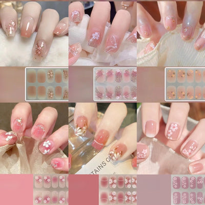 6 Sets of CS Waterproof Gel Nail Film Full Stickers Japanese and Korean Style Little Red Book Same Style Nail Stickers Wholesale