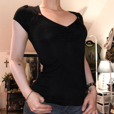 Solid Color Sleeveless Slim Casual T-shirt