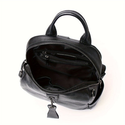 2024 New Fashion Large Capacity Elegant Genuine Leather Women's Backpack, Korean Style Anti-Theft Commuter Travel Bag with Adjustable Strap and Zipper Closure