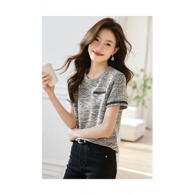 Ribbon Patchwork Easy Matching Easy To Wear Bottoming Top