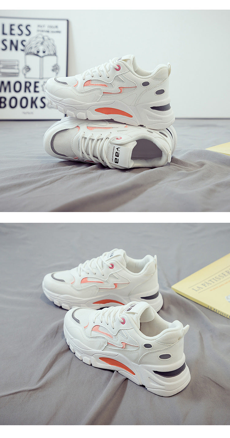 2025 New Women's Breathable Lightweight Mesh Knit Lace-Up Sports Shoes - Cushioned EVA Sole, Striped Design, Low-Top Korean Style for Running, Walking & Road Strolling - All-Season Minimalist Casual Sneakers, Ladies Sneakers,