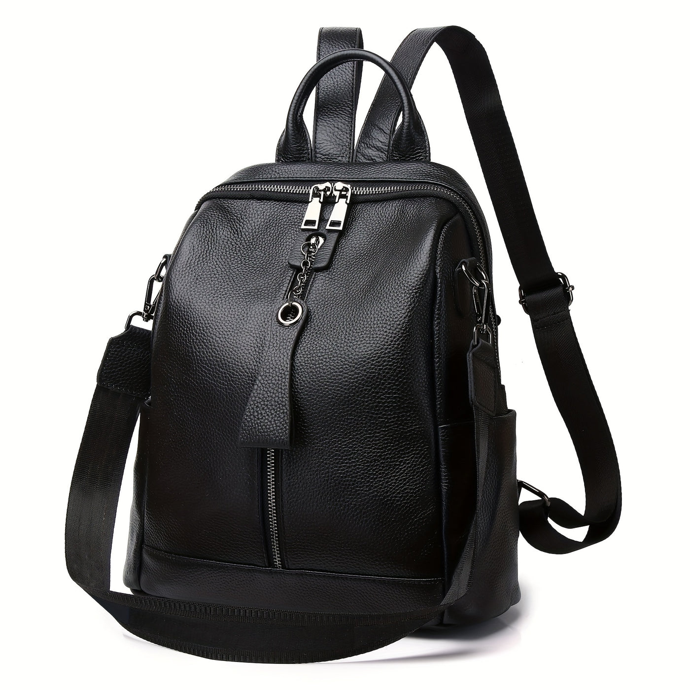 2024 New Fashion Large Capacity Elegant Genuine Leather Women's Backpack, Korean Style Anti-Theft Commuter Travel Bag with Adjustable Strap and Zipper Closure