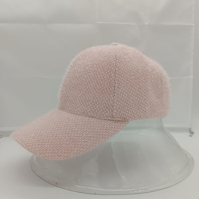 1pc Warm and Cozy Womens Autumn Winter Rabbit Fur Peaked Cap - Soft, Cute, Korean Fashion Baseball Style - White and Black Color Options