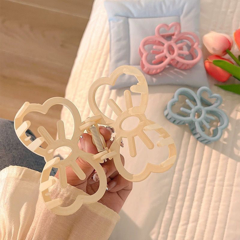 Korean Cute Bowknot Hair Clip Plastic Claw Clip Candy Color Crab Hair Clip
