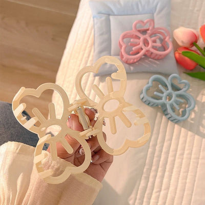 Korean Cute Bowknot Hair Clip Plastic Claw Clip Candy Color Crab Hair Clip