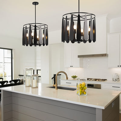 6-Light Island Lights For Kitchen, Farmhouse Dining Room Light Fixture, Rustic Foyer Lighting Fixtures, Modern Hanging Pendant Lights For Living Room, Bedroom, Entryway