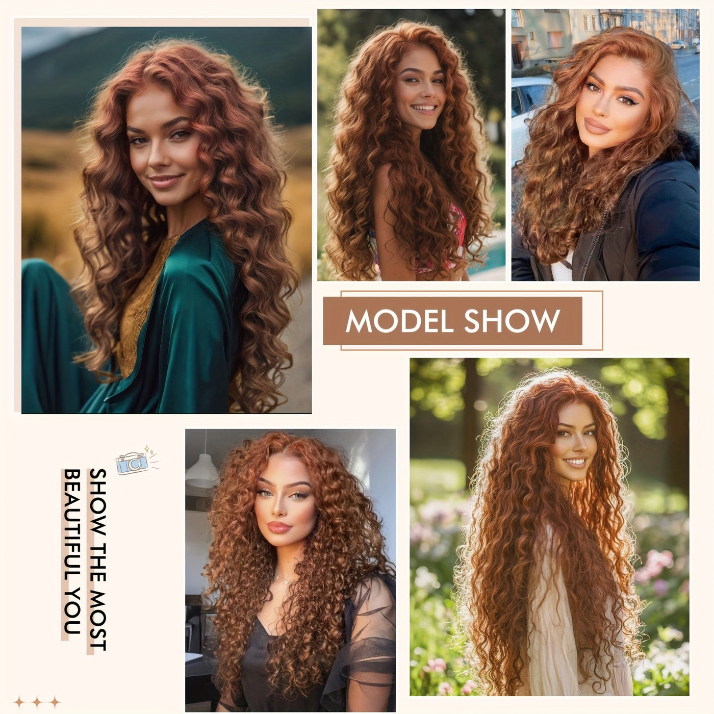 Voluminous Brown Curly Waves