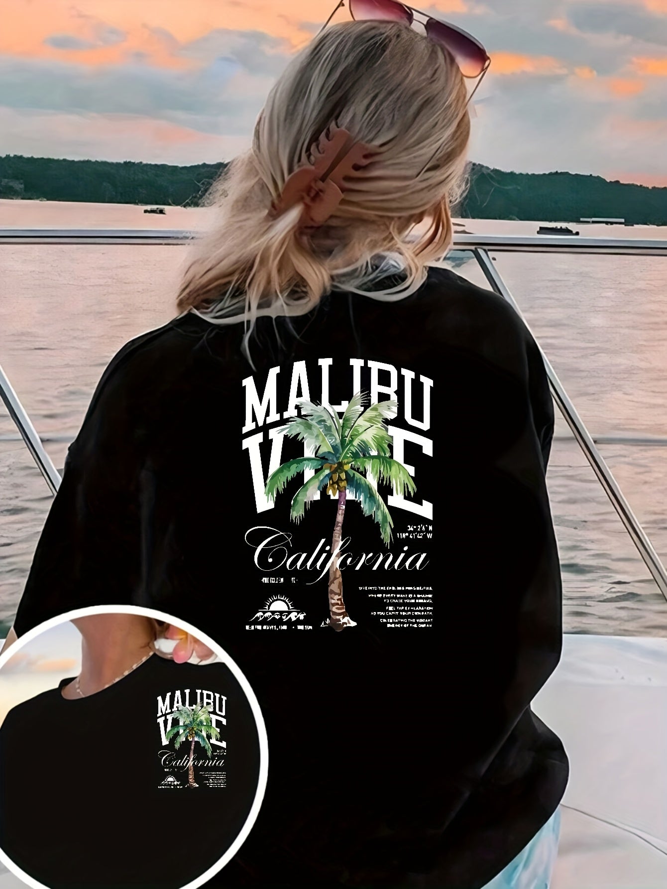 MALIBU VIBE California Graphic Long Sleeve T-Shirt