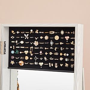 360 ° Rotatable jewelry storage Lockable Jewelry Cabinet Mirror Cabinet with Full Body Mirror