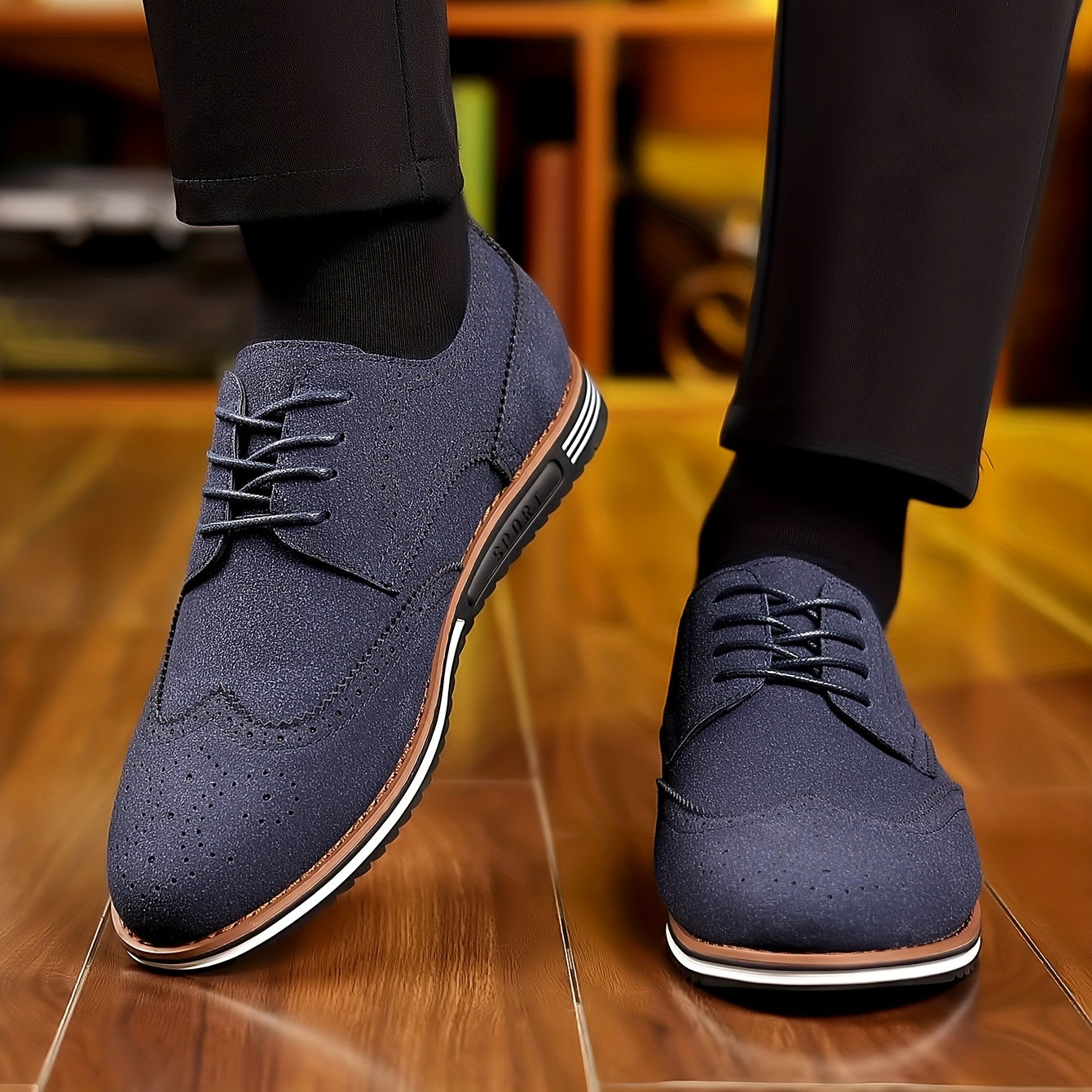 [Versatile Casual Shoes] Versatile Plus Size Men's Casual Shoes | Korean Style, Soft Sole Lace-up Rubber Sole Wedding Everyday Shoes