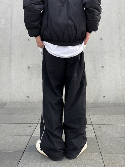 Y2K Korean Casual Parachute Pants, Wide-Leg Joggers, Long Trousers for Women, Oriented Style.