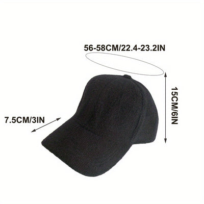 1pc Warm and Cozy Womens Autumn Winter Rabbit Fur Peaked Cap - Soft, Cute, Korean Fashion Baseball Style - White and Black Color Options