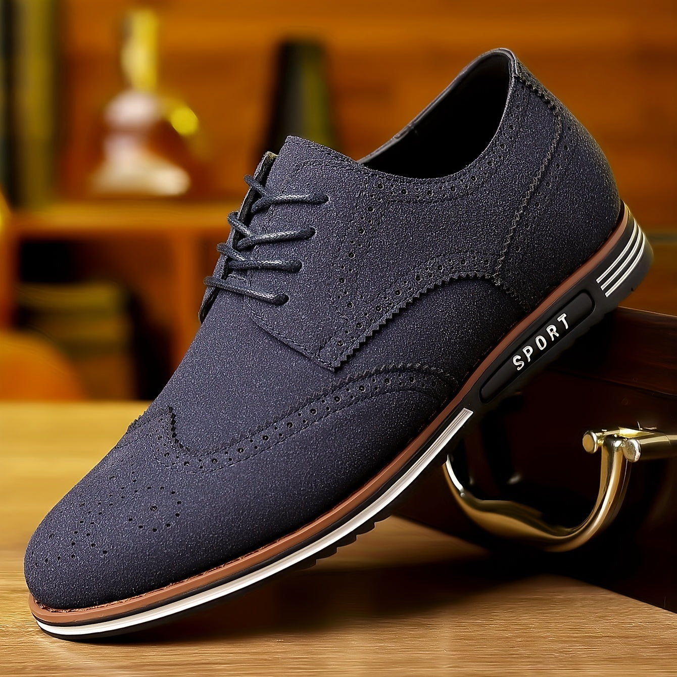[Versatile Casual Shoes] Versatile Plus Size Men's Casual Shoes | Korean Style, Soft Sole Lace-up Rubber Sole Wedding Everyday Shoes