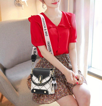 Summer New Bag Korean Style Simple Small Square Bag Fashion All-Match Shoulder Crossbody Fashion Mini Phone Bag Women's Bag