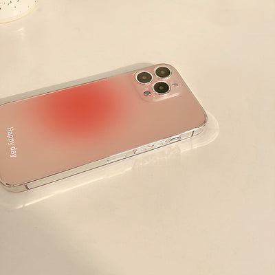 ins Korean and Japanese three-color gradient painted transparent mobile phone case suitable for Apple 14/13/12/11/X series
