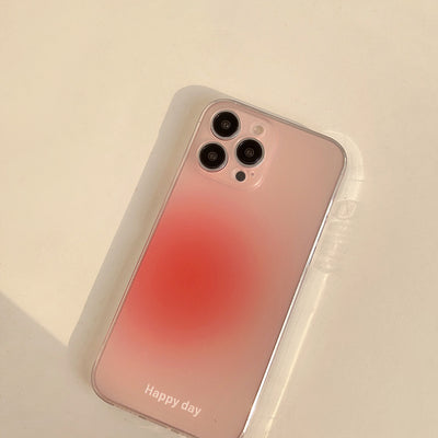 ins Korean and Japanese three-color gradient painted transparent mobile phone case suitable for Apple 14/13/12/11/X series