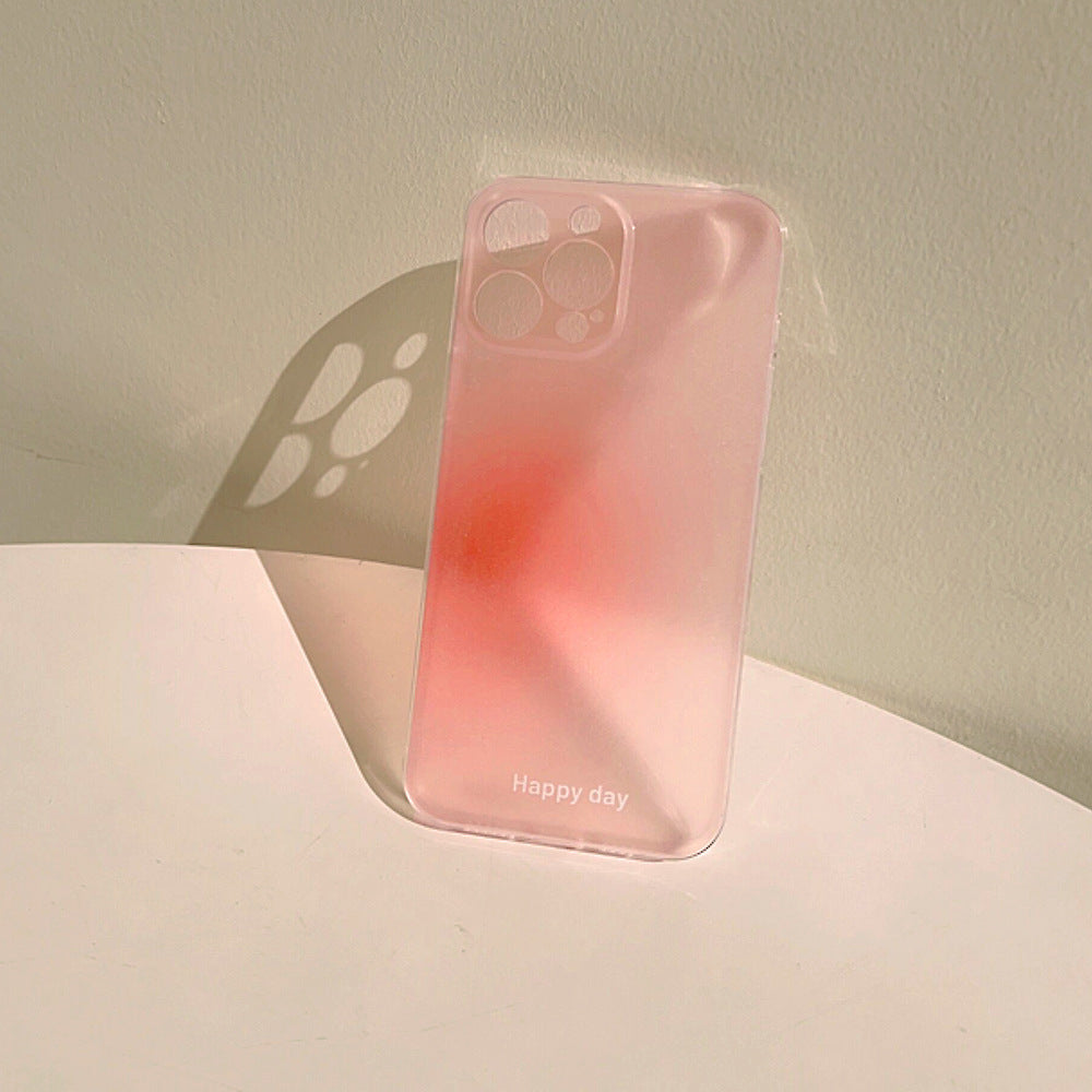 ins Korean and Japanese three-color gradient painted transparent mobile phone case suitable for Apple 14/13/12/11/X series