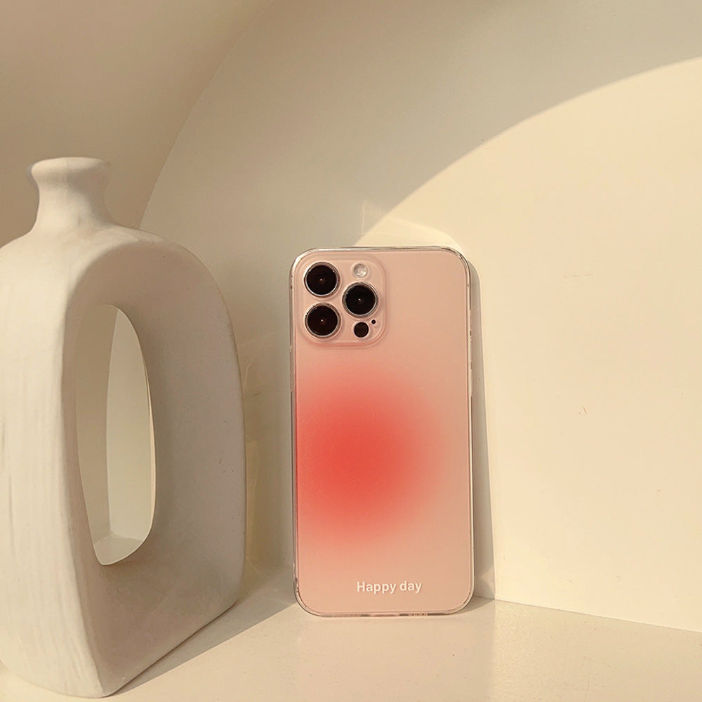 ins Korean and Japanese three-color gradient painted transparent mobile phone case suitable for Apple 14/13/12/11/X series