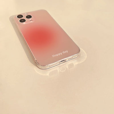 ins Korean and Japanese three-color gradient painted transparent mobile phone case suitable for Apple 14/13/12/11/X series