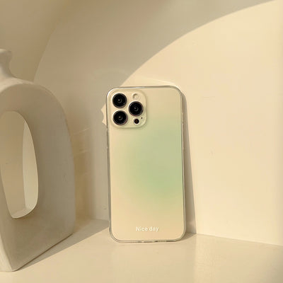 ins Korean and Japanese three-color gradient painted transparent mobile phone case suitable for Apple 14/13/12/11/X series