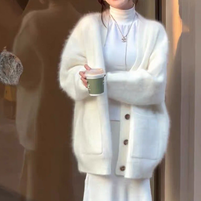 Women's Korean-style Fashionable Soft-glutinous Sweater Coat
