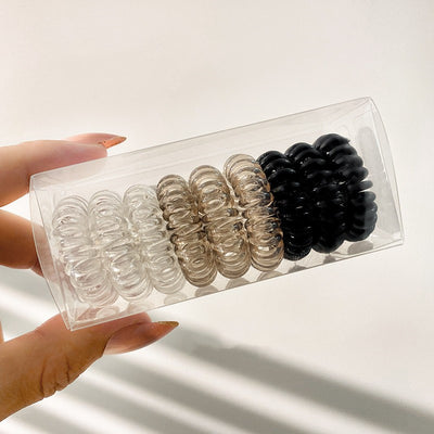 9 Pcs Spiral Hair Ties No Crease, Coil Hair Ties, Phone Cord Hair Ties, Women Ponytail Holder Elastics