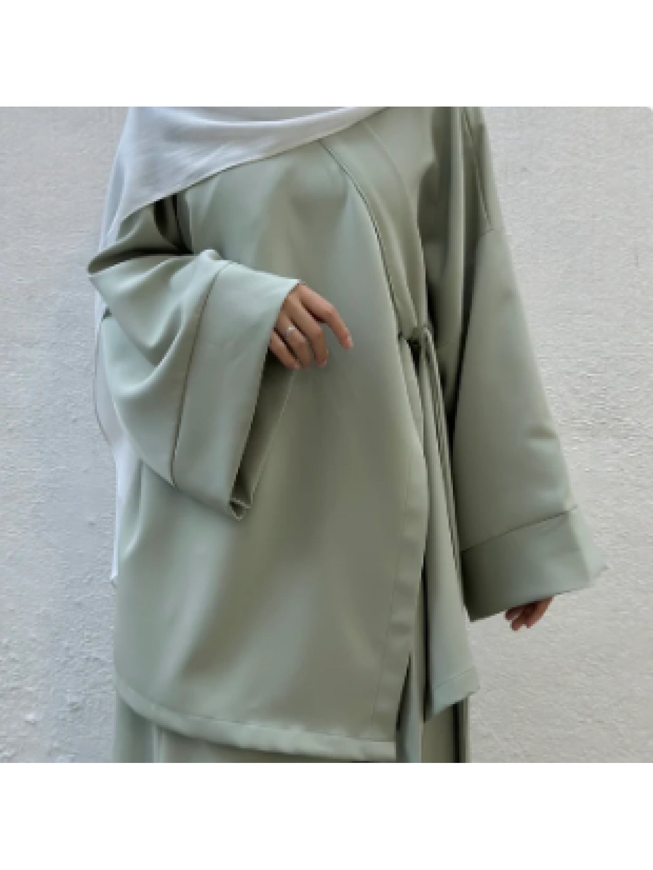 Women's Islamic Abaya Kurung Hanbok Outfit - Elegant Korean-Hijab Inspired Two-Piece with Tie Belt, Long Flowing Robe for Wedding, Everyday, Ramadan - Modest Muslim Formal & Casual Attire, Muslim Dress, Modest Event Wear, Str