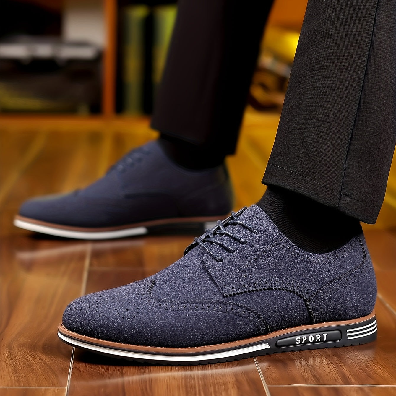 [Versatile Casual Shoes] Versatile Plus Size Men's Casual Shoes | Korean Style, Soft Sole Lace-up Rubber Sole Wedding Everyday Shoes