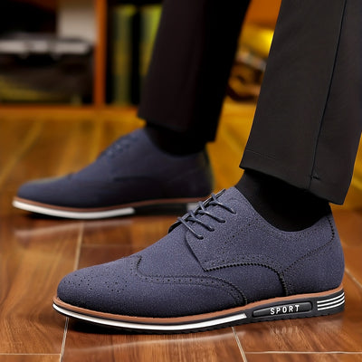 [Versatile Casual Shoes] Versatile Plus Size Men's Casual Shoes | Korean Style, Soft Sole Lace-up Rubber Sole Wedding Everyday Shoes