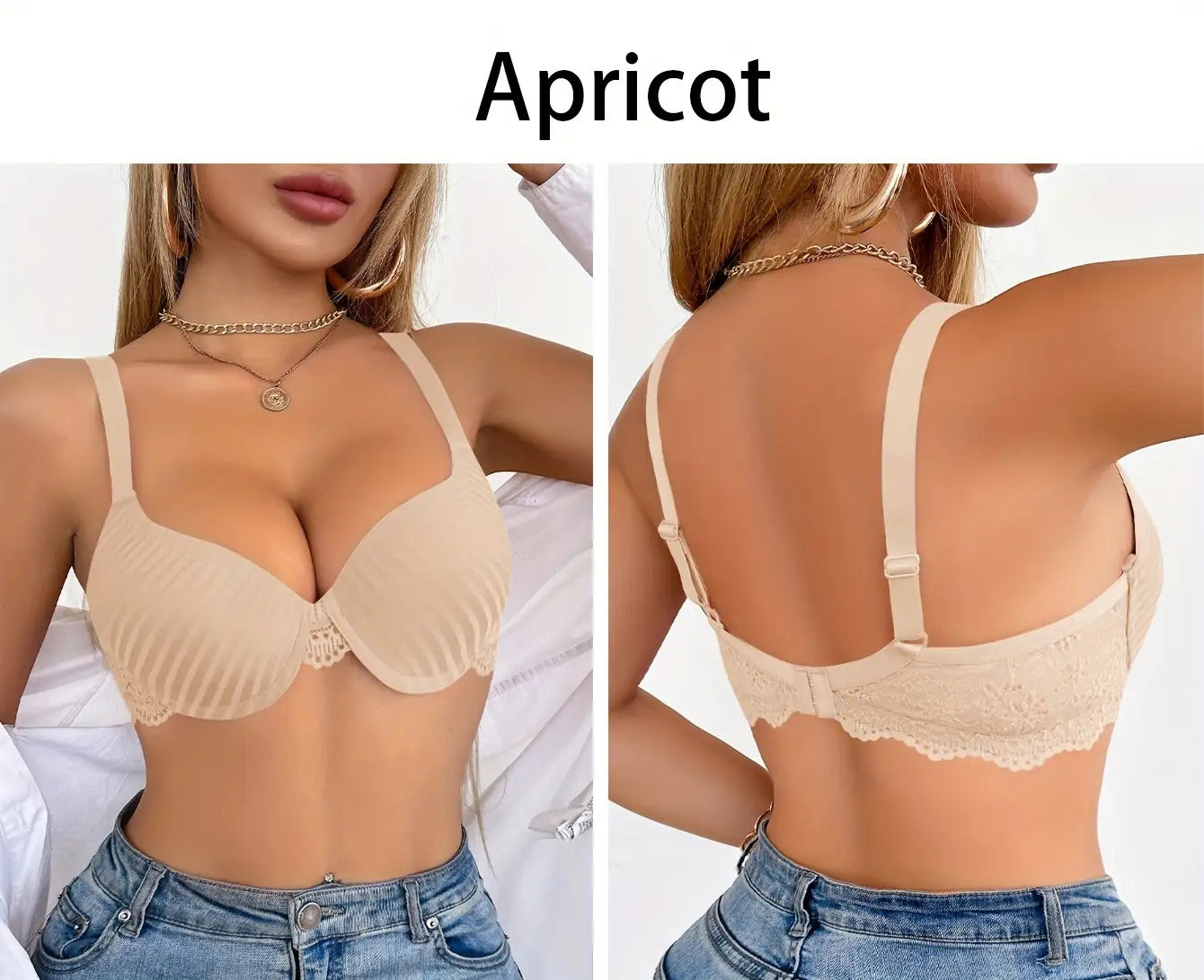 [6pcs] Elegant Striped Push-Up Bras