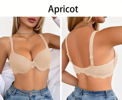 [6pcs] Elegant Striped Push-Up Bras