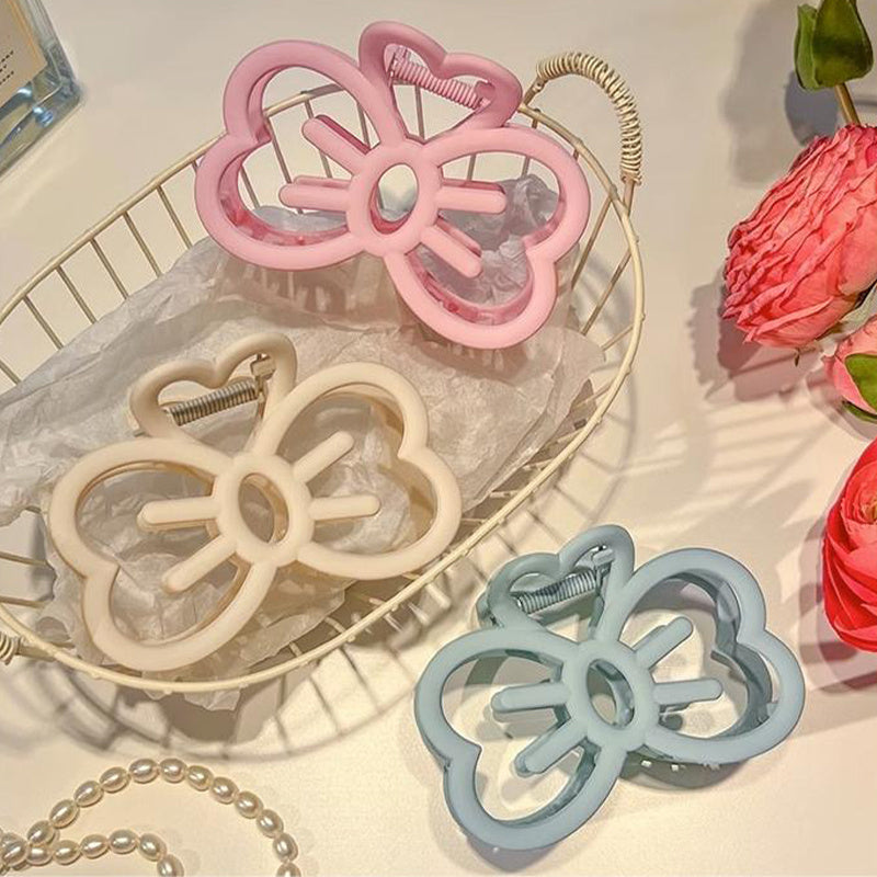 Korean Cute Bowknot Hair Clip Plastic Claw Clip Candy Color Crab Hair Clip