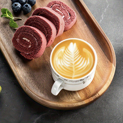 Japanese-Inspired LDQ Elegant Wooden Serving Tray - Space-Saving Design for Food & Drink Service - Perfect for Home Decor and Kitchen Accessories