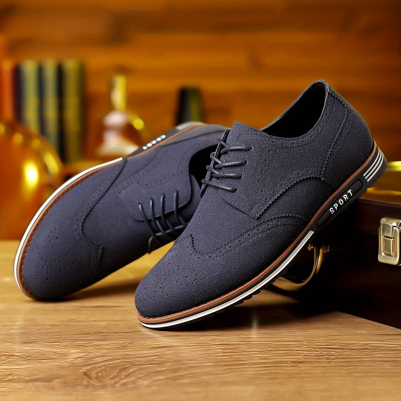 [Versatile Casual Shoes] Versatile Plus Size Men's Casual Shoes | Korean Style, Soft Sole Lace-up Rubber Sole Wedding Everyday Shoes