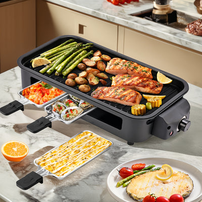 Non-smoking Electric Grill, Indoor Kitchen Grill With Removable Non-stick Pan, Portable Korean Barbecue Grill With Removable Temperature Control, 1500W