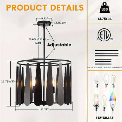 6-Light Island Lights For Kitchen, Farmhouse Dining Room Light Fixture, Rustic Foyer Lighting Fixtures, Modern Hanging Pendant Lights For Living Room, Bedroom, Entryway