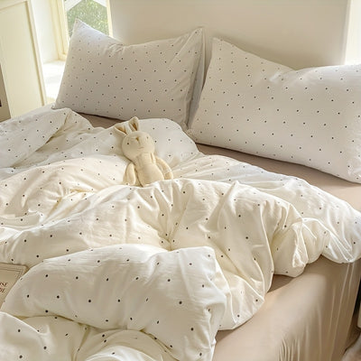 [Soft Duvet Cover] 3pcs Korean-Style Reversible Duvet Cover Set | 1 Duvet Cover + 2 Pillowcases, Soft, Breathable, Charmingly Minimalistic, Comfortable, AA Side Design, Suitable As Gifts for Valentine's Day, Thanksgiving, Mot