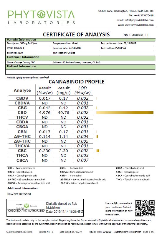 Orange County 1000mg CBD Organic MCT Oil - 30ml