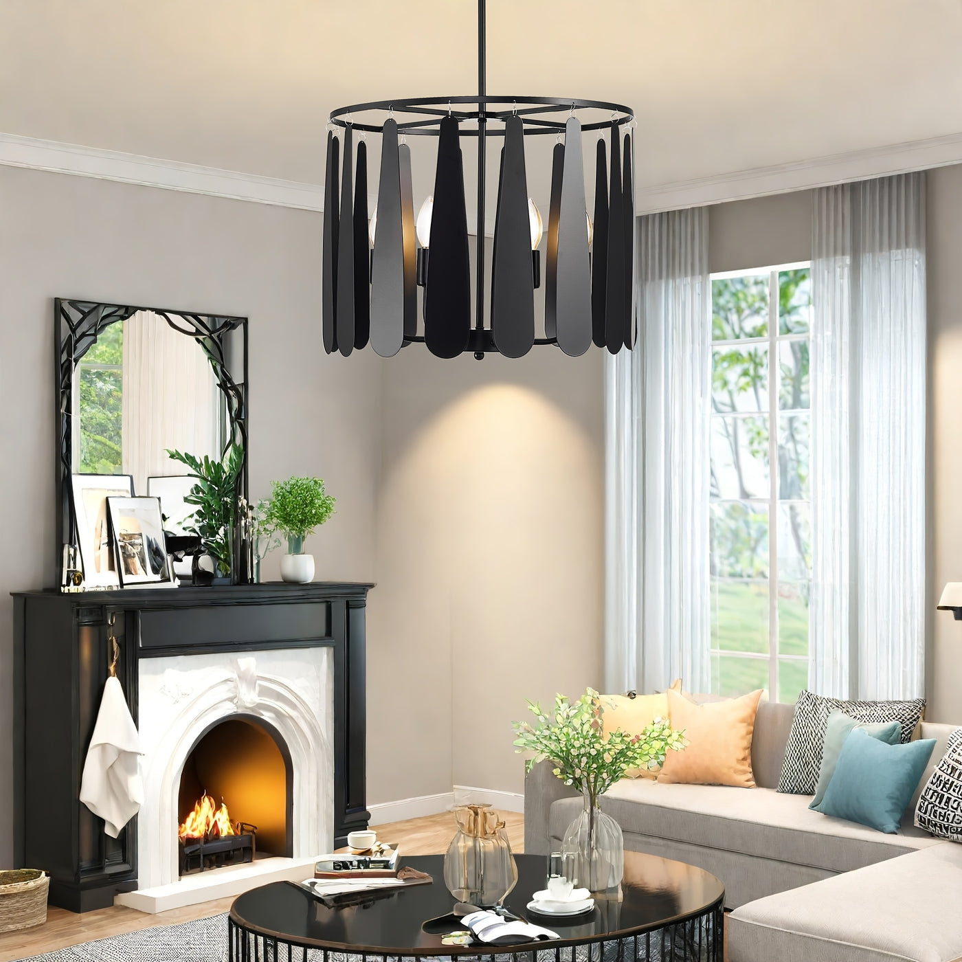6-Light Island Lights For Kitchen, Farmhouse Dining Room Light Fixture, Rustic Foyer Lighting Fixtures, Modern Hanging Pendant Lights For Living Room, Bedroom, Entryway