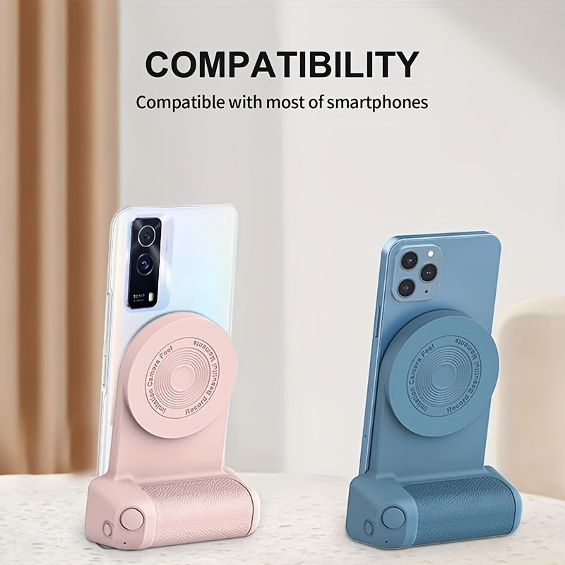 Magnetic Phone Camera Grip Holder, Portable Self Camera Handle, Ergonomic Design, Suitable for iPhone for samsung Android Phones to Vlog Photo and Video Shooting