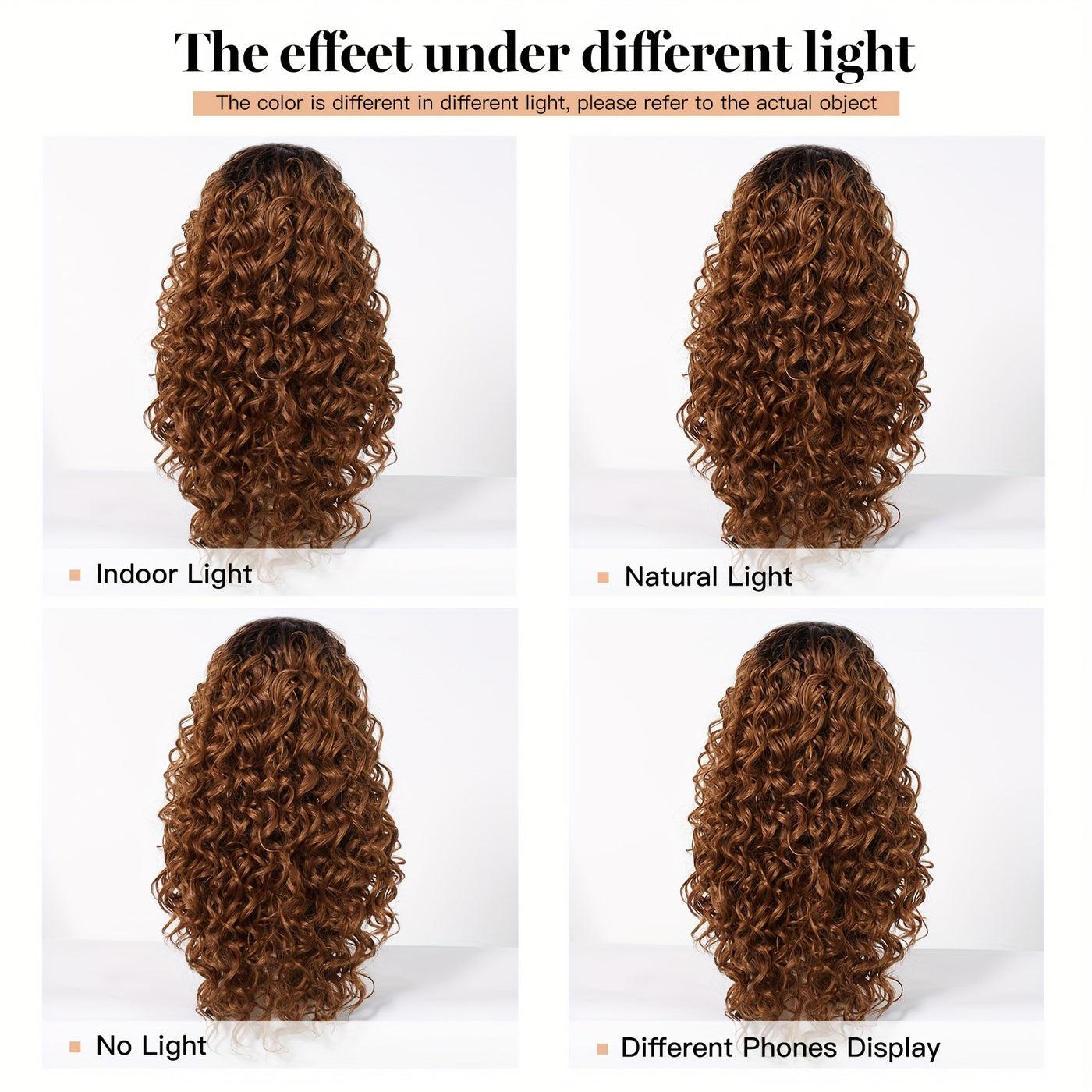 Afro Curly/Kinky Synthetic Wig with Brown Bangs
