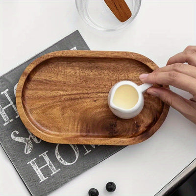 Japanese-Inspired LDQ Elegant Wooden Serving Tray - Space-Saving Design for Food & Drink Service - Perfect for Home Decor and Kitchen Accessories